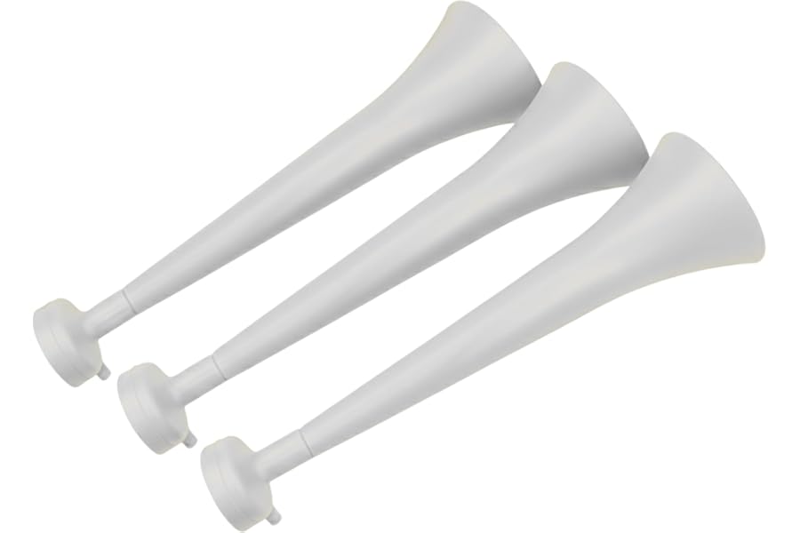 FUN FAN LINE - Pack of 3 Resistant Plastic Vuvuzelas | Cheering Trumpets for Football, Sporting Events, and Parties | Extreme Noise Horn 120 DB | Party Favors for Fans