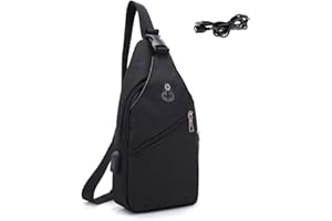 CYchen Petto Borsa Crossbody Zaino Spalla Monospalla Impermeabile Marsupio Zainetto Piccolo Sling Bag Borsello a Tracolla con porta di ricarica USB per Uomo Donna Viaggio Trekking Camminare