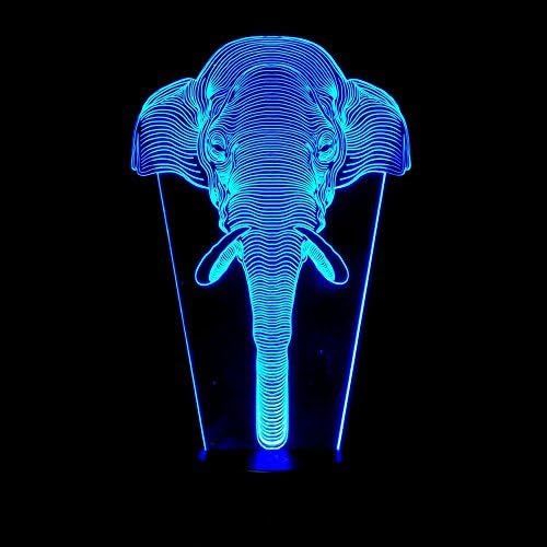 Alisabler Optical Illusion 3D Dice Lighting,3D Elephant LED Lamp - Produces Unique Lighting Effects and 3D visualization - Amazing Optical Illusion