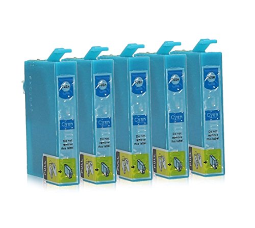 5 Druckerpatronen kompatibel zu Epson T1292 (Cyan) passend für Epson Stylus Office B-42-WD BX-305-F BX-305-FW BX-305-FW-Plus BX-320-FW BX-525-WD BX-535-WD BX-625-FWD BX-630-FW BX-630 BX-635-FWD BX-925-FWD BX-935-FWD SX-230 SX-235 SX-235-W SX-420 SX-420-W SX-425-W SX-430 SX-430-W SX-435-W SX-438-W SX-440 SX-440-W SX-445-W SX-525-WD SX-535-WD SX-620-FW WorkForce 525 630 WF-3010-DW WF-3500 WF-3520-DWF WF-3530-DTWF WF-3540-DTWF WF-7015 WF-7515 WF-7525