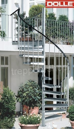 Preisvergleich Produktbild DOLLE Spindeltreppe - Außentreppe GardenSpin Trimax - rechtslaufend / 155 cm Durchmesser