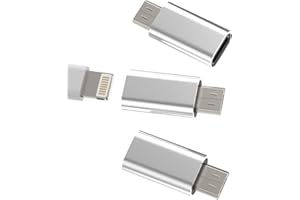KEFIANY Lightning Mutter auf Micro USB Männlich Adapter(3 Pack) iPhone Ladegerät to Android Klinke Ladekabel Stecker Set Netzteil Charger Kabel Zubehör kompatibel für Samsung Huawei Xiaomi Galaxy L