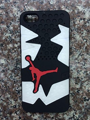 New Air Jordan SOFT Case For Apple IPhone 7 Shoe Rubber 3d Sneaker Sole Cases - BLACK &amp; WHITE