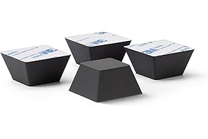 Dynavox Silikon-Elastomer Dämpfer EDS32 4er-Set, Universal Absorber-Füße für HiFi Geräte, Lautsprecher, Verstärker, Subwoofer und Plattenspieler, Vibrationsdämpfer mit 3M-Klebefläche, schwarz