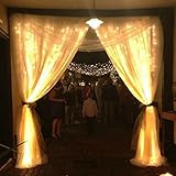 Weihnachtsdeko Fenster LED Vorhang Eiszapfen Lichterkette 300 LEDer innen außen Beleuchtung Dekoration, Warm Weiß - 6