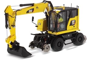 DM DIECAST MASTERS- Diecast Masters 85661-Pelle Route Caterpillar pour Chemin de Fer Cat M323F Rail, échelle 1:50, env. 6,0 x 8,3 x 16,0 cm, dès 14 Ans, 85661, Yellow