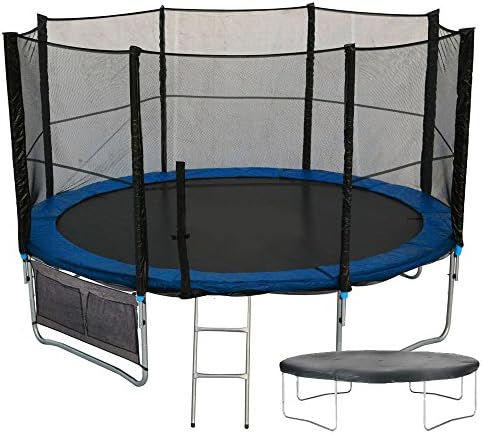 MaxiJump ® XL Extra-Large 10FT 10 FT Foot Trampoline With FREE Safety Net Enclosure, Ladder, Rain Cover, Anchor Kit &amp; Shoe Bag