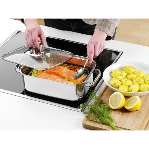 WMF Dampfgarer 35×21,5×10 cm ca. 3,5l WMF Vitalis Compact Glasdeckel mit Thermometer Aroma Garblech Cromargan Edelstahl poliert induktionsgeeignet spülmaschinengeeignet - 7