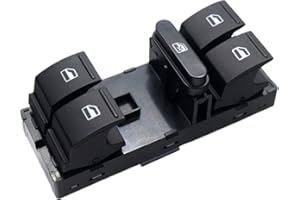 LEDFEWAG Interruptor Mando Elevalunas Botonera de Ventana del conductor 1K4959857B Compatible para Golf Polo para Jetta para Passat Caddy para Tiguan Touran
