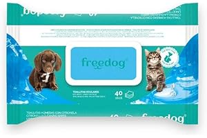 CT-TRONICS Freedog Toallitas Húmedas para Perros Y Gatos Pack De 4 x 40 Toallitas (Oculares)