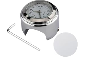 Shkalacar Horloge de Guidon de Moto Moto Guidon Montre Imperméable pour Guidon de Moto 22mm-25.4mm 7/8 ''- 1''