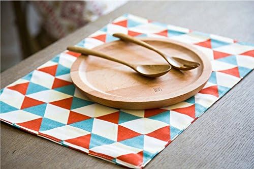 Scandinavian-style cotton and linen placemat Western mat Dining desk mats Hot pad Bowl mat-A 30x40cm(12x16inch)