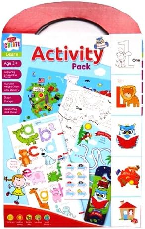 ACTIVITY LEARNING PACK ALPHABET HEIGHT CHART WORLD MAP & NUMBERS POSTE