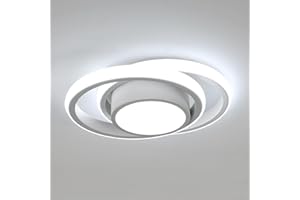 Lumiup Modern LED Ceiling Light, 6500K Cool White Ceiling Light Fixture, Simple Round Ceiling Lamp LED Flush Mount Ceiling Light for Hallway, Bedroom, Living Room, Dining Room