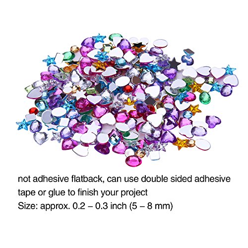 Outus 500 Stück 5 bis 8 mm Acryl Handwerk Schmuck Strass Edelstein Verzierung, Verschiedene Farben - 3