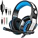 Produktbild Sinbide® Gaming Headset PC Kopfhörer für PS4 Kopfhörer On Ear Headset mit Mikrofon bequemes Tragen für Kinder und Erwachsene für iPhone 6/6 Plus, Samsung S5, S4, LG, Xiaomi, iPad, PC, laptop, tablet (Schwarz/Blau)