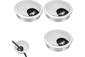 MEXRUMI 3 Piezas Pasacables De Mesa Circular Ø60Mm De Plástico Cubierta De Orificio Para Cable De Escritorio De Ordenador Tapa Pasacables Encastrable Ojal De Cable Escritorio Para Hogar Y Oficina (Pla