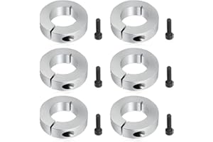 mizikuu 6 Pezzi Collare per Albero, 20mm Collare Doppio Albero Sdoppiato Collare di bloccaggio per Albero Lega di Alluminio per Fermi, Posizione, Mantenimento Pulegge Dentate, Macchine Utensili