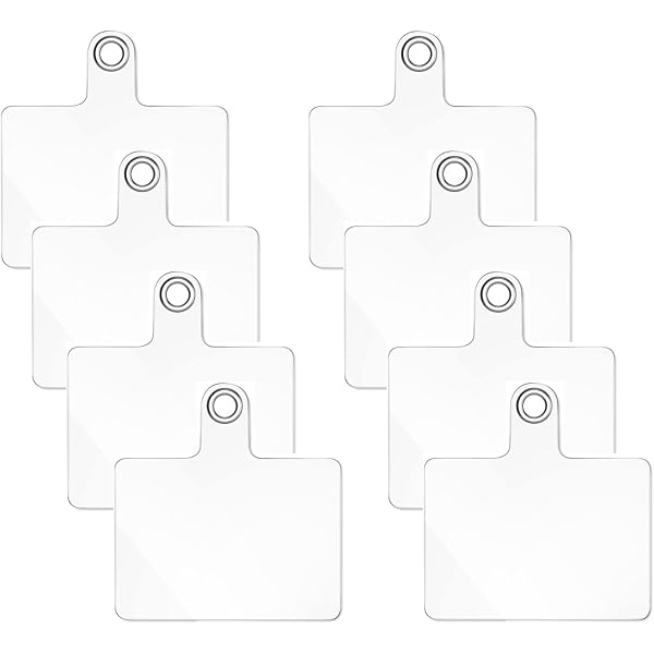 Lot De 6 Patches Pour Cordon De Téléphone - Transparents, Avec Anneaux Métalliques, Pour Fixer Une Lanière