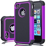 Verstärkter Ecken Schock absorbierenden erhöhen, wenn Ihr iPhone 4/4S wird fallen auf den Boden. Gummierte Polycarbonat Armor außen hart Case & Silikon innere Schicht Kissen und schützt das Handy vor Schäden