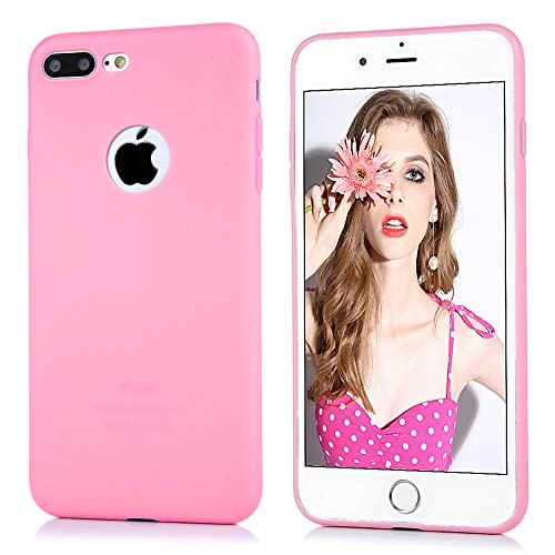 3x Funda iPhone 7 Plus  Carcasa Silicona Gel Case Ultra Delgado TPU Goma Flexible Cover para iPhone 7 Plus - Negro   rosa   sand  a roja