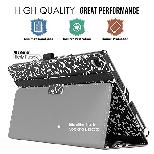 MoKo Hülle für All-New Amazon Fire HD 8 Tablet (7th Generation – 2017 Modell) – Kunstleder Ständer Schutzhülle Smart Cover mit Stift-Schleife für das neue Fire HD 8, Notizbuch Schwarz - 3