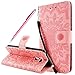Produktbild Fraelc® LG G6 Hülle Premium Kunstleder Tasche im Bookstyle Klapphülle mit Weiche Silikon Handyhalter Lederhülle für LG G6 Indische Sonne Design Brieftasche - Rosa
