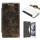 Urcover&reg; Huawei P9 Lite Handy Schutz-H&uuml;lle &ndash; ECHT LEDER Tasche &ndash; [Handgefertigt] Bookstyle Flip Case Cover mit Kartenfach | Transparente bruchsichere Schale - Rundum-Schutz Zubeh&ouml;r Farbe: Olive