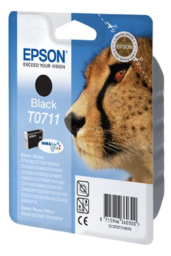 Epson Original T0711 Tinte Gepard, wisch- und wasserfeste (Singlepack) schwarz - 2