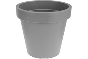 ‎SPETEBO Spetebo Kunststoff Pflanzkübel XXL groß - 58 cm/grau - Blumenkübel rund für Außen und Innen - Garten Pflanztopf Blumentopf Pflanzgefäß Übertopf