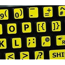 ADESIVI TASTIERA KEYBOARD STICKERS ITALIANO GIALLO TRASPARENTE - Foto 5