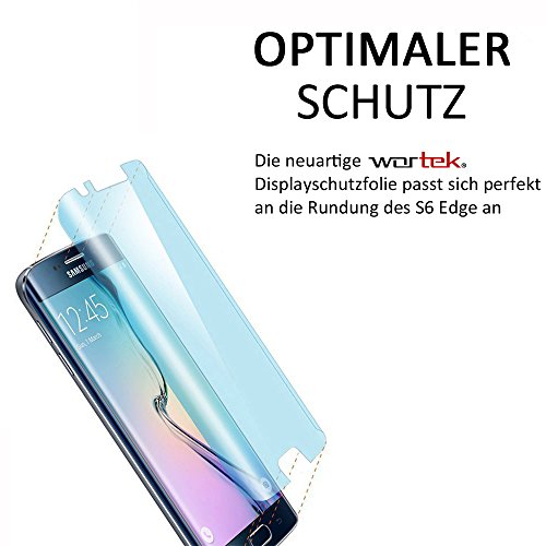 wortek TPU Schutzfolie Samsung Galaxy S6 Edge komplettes Display Panzerfolie Durchsichtig Displayschutzfolie 0,1mm 2er Set - 2