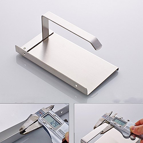 PUNICOK Toilettenpapierhalter, WC-Rollenhalter, Klopapierhalter aus robustem, hochwertigem Edelstahl matt – zur Wandmontage , 18 x 9 x 6.5 cm - 3