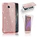 Produktbild Samsung Galaxy J5 2015 360 Grad Hülle, Samsung Galaxy J5 2015 Hülle Glitzer, Ultra Dünn Liquid Crystal Glänzende Soft-Flex Handyhülle Bumper Style Premium TPU Silikon Perfekte Passform Schutzhülle Samsung Galaxy J5 2015 Case Cover Touchscreen Dünne Handy Hülle Weiche TPU Gel Silikon Glänzend Glitzer Kristall Stoßdämpfend Transparent Full Body Beidseitiger Vorne und Hinten 360°Schutz Front Back Handytasche Schale Komplette Gehäuse Housing Rosa Gold
