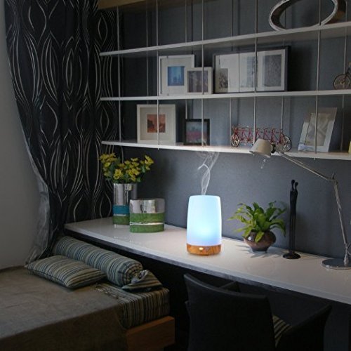 Euph 100ml Aroma Diffuser Aromatherapie Diffuser Nebel Luftbefeuchter Ultraschall Luftbefeuchter mit LED Farbwechsel ohne Lärm für Yoga Kinderzimmer Schlafzimmer Büro usw. -Weiß - 6