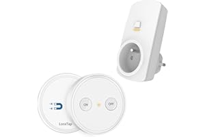 LoraTap Télécommande et Prise sans Fil, Contrôle Fiable 30m, 2500W, Fixation Magnétique, Facilité d’Utilisation, Idéale pour Appareils Électroménagers et Personnes à Mobilité Réduite
