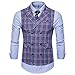 Produktbild UJUNAOR Männer Ohne Arm Klage Weste Plaid Beiläufiges Jacken Mantel Bluse Geschenk für Vater(Blau,CN 4XL)