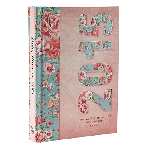 Download 2015 Pink Vintage Floral Psalm Inspirational Hardcover Daily Planner