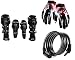 Auto Pearl Premium Quality Bike Accessories Combo of AXO Motorcycle Racing Rider Elbow And Knee Guard Pads Protector Gear Black. & Fox Hand Grip Glove Black & Red 1 Pair. & Cable Lock For Bicycle/Bike/Helmet/Luggage etc. RS.1626.00