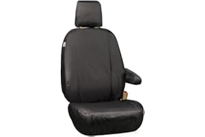 rhinos autostyling TAILORED FOR Ford Transit Custom Heavy Duty Van Replacement Driver Seat Cover Protector - 2013 2014 2015 2016 2017 2018 2019 2020 2021 2022 (Black)