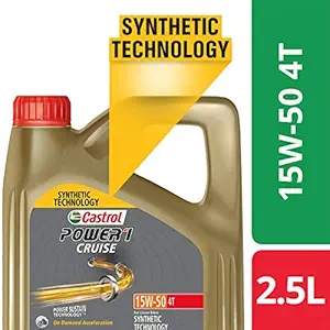 Castrol - 3413284 POWER1 Cruise 4T 15W-50 API SN Synthetic Engine Oil for Bikes (2.5L)