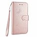 Produktbild Hancda Hülle für iPhone 6 / iPhone 6S, Handyhüllen Case Lederhülle Handytasche Flip Cover Tasche Magnet Muster Leder Geldbörse Schutzhülle für iPhone 6 / iPhone 6S,Rose Gold