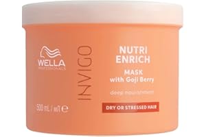 Wella Professionals Invigo Nutri Enrich Mascarilla Nutrición Profunda -Nutre el pelo seco y dañado -Anti encrespamiento -Vitamina E -Bayas de Goji 500ml