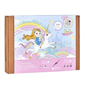 jackinthebox 3 Chunky Craft Projects Unicorn Themed Art and Craft Kit for Girls (Multicolour, Ages 5 6 7 8 9 10 Years)