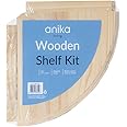 Anika Living Wooden Floating Corner Shelves / 2 Sizes/Easy To Assemble Wall Mounted Shelf/Ready To Paint, Stain Or Varnish/Fixtures Included (19cm x 19cm)