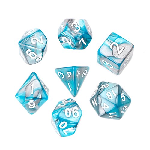 Kalttoy 7Pcs / Set Dés Polyédrique Acrylique pour Trpg Jeu De Société Donjons Et Dragons D4-D20 (02)