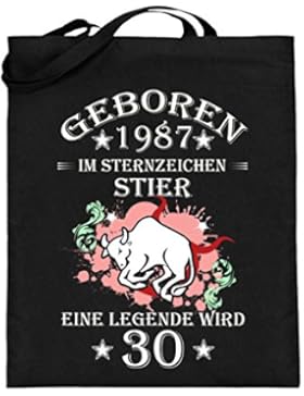 Hochwertiger Jutebeutel (mit langen Henkeln) - Ein Stier wird 30