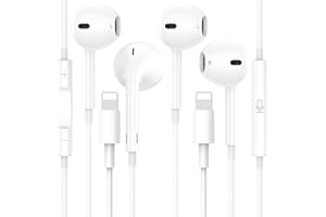 CELLWORLD 2 Pack Wired iPhone Headphones, [Apple MFI Certified] Noise Isolating In-Ear Earphones Bulit in Mic and Volume Control HIFI Stereo Earbuds Compatible with iPhone 14 Pro/13/12/SE/11/X/8/7 for All iOS