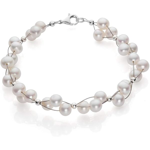 Elegantes Perlen-Set: Kette & Armband Aus Süßwasser-Zuchtperlen Mit Silberverschluss