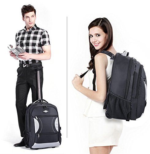 Trolley Rucksack  Coofit Schulranzen Trolley Nylon Schultrolley Business Trolley Laptop Rucks  cke mit Rollen